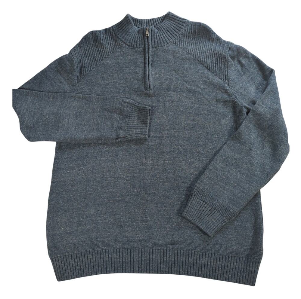 RYE by Hawker Rye 1/4 Zip Cotton Sweater Blue XL Pullover Knit Casual Men’s